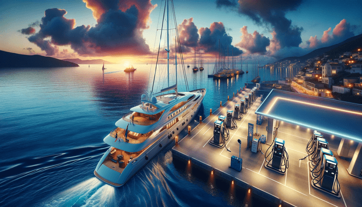 Refueling yacht